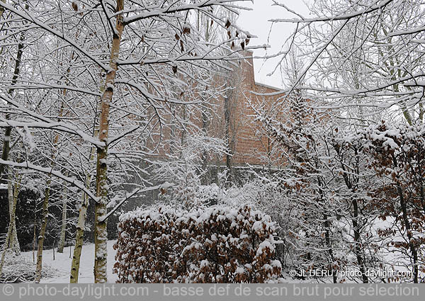 jardin sous la neige